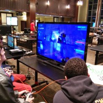 Students participating in a Halo tournament