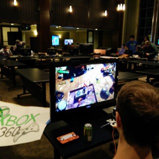 Students playing a game on the Xbox One